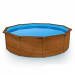 Pontaqua Family Pool kerek 460 x 120 cm, fa mintás, 0, 4mm PVC fólia, 2 gégecső, szkimmer, befúvó fotó