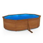 Pontaqua Family Pool ovális 490 x 360 x120 cm, fa mintás, 0, 4mm PVC fólia, 2 gégecső, szkimmer, befúvó fotó