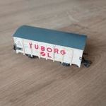 Tuborg sörszálító modellvasút hűtőkocsi kocsi vasúti vagon modell fotó
