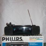 PHILIPS Dual Deck Stereo Rádió Casette Recorder, dupla kazettás hordozható rádiós magnó MŰKÖDIK! fotó