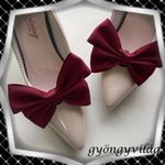 Ékszerek-cipődísz: Esküvői, menyasszonyi, alkalmi cipődísz, cipőklipsz ES-CK30 bordó fotó