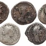 Római denár lot 5 db, 2 db Traianus, Antonius Pius, Faustina Minor, Iulia Donna denár (Ag) Fine-VF fotó