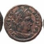 Római bronz lot 3 db Galerius Maximianus bronz antoninian, Crispus AE3, I. Constantius AE3 VF fotó