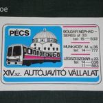 Kártyanaptár, XIV.sz. Pannonautó autójavító, Pécs, Ikarus 250 busz gyár, teherautó szerviz, 1984, , C, fotó