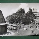 képeslap, Mátraháza, Mávaut Ikarus busz, megálló, állomás fotó