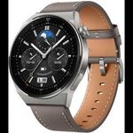 Huawei Watch GT 3 Pro Titanium okosóra, Titánium óratok, szürke bőrszíj (55028467) (huawei55028467) fotó