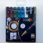 Dekormarker készlet, 0, 9-1, 3 mm, UNI 'Posca PC-3M Holiday', 8 különböző szín fotó