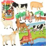 Farm állat figurák 7db + alátét és kiegészítők készlet fotó