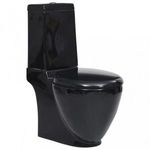 Fekete kerámia fürdőszobai kerek WC fotó