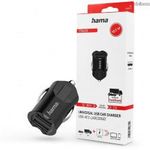 HAMA 2xUSB szivargyújtó töltő adapter - 10.5W - HAMA USB Car Charger Kit - fekete fotó