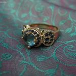 Arany színű, kék köves gyűrű (7-es, 7, 5-ös méret) - akár ajándéknak is tökéletes! fotó