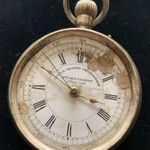 Svájci Center Seconds Chronograph ezüstözött zsebóra antik óra 1Ft NMÁ fotó