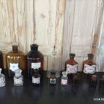 15 db régi gyógyszertári üveg fotó