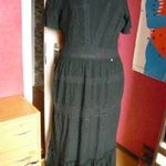 SUPERDRY Csodaszép fekete azsúros, csipkés, fodros aljú női hosszú egészruha 12-es-M-es fotó