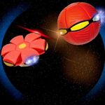 UFO disc ball - frizbi labda, Led világítással - piros fotó