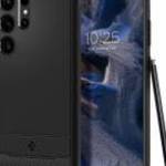 Spigen Rugged Armor Samsung Galaxy S23 Ultra Fekete Tok fotó