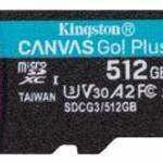 Kingston SDCG3/512GBSP Canvas Go Plus microSDXC 512GB Class 10 UHS-I U3 memóriakártya - KINGSTON fotó