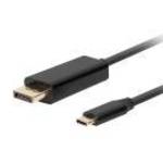 Lanberg CA-CMDP-10CU-0018-BK video átalakító kábel 1, 8 M USB C-típus DisplayPort Fekete fotó