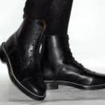 Új Bonis fekete olasz fűzős cippes bőr lovagló cipő lovaglócipő fotó