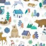 Karácsonyi matrica, téli táj állatokkal, 15x17cm - DP CRAFT fotó