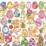 Matrica, húsvéti, tojások és nyuszik, 15x17cm - DP CRAFT fotó
