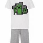 Minecraft gyerek rövid pizsama szürke 12év fotó
