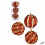 Karácsonyi gömbök készlet Ø 8 cm Piros Aranysárga PVC (12 egység) fotó