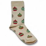 Karácsonyi zokni gömbökkel - drapp 36-40 fotó