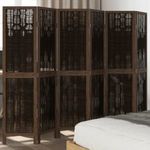 6 paneles sötétbarna tömör császárfa térelválasztó fotó