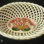 Antik hollóházi porcelán fonott tál - hévizi emlék fotó