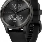 Garmin Vivomove Trend Slate Stainless Steel Bezel with Black Case and Silicone Band 010-02665-00 ... fotó