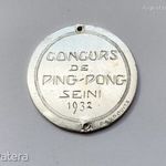 Román ezüst ping-pong díjérem 1932, II. L.Gazdovits fotó