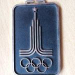 Moszkvai olimpia 1980 szovjet plakett falidísz szuvenír Misa mackó fotó