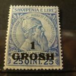 Albánia postatiszta** 1 gr./25 q 1914 kat.ár 10 euro fotó