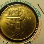 San Marino alu-bronz 200 lira 1982 UNC, tokban fotó