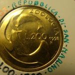 San Marino alu-bronz 200 lira 1998 UNC, tokban fotó