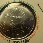 San Marino acél 100 lira 1986 UNC, tokban fotó