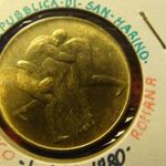 San Marino alu-bronz 200 lira 1980 UNC, tokban fotó