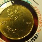San Marino alu-bronz 200 lira 1983 UNC, tokban fotó