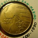 San Marino alu-bronz 200 lira 1990 UNC, tokban fotó