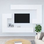 Fehér falra szerelhető szerelt fa TV-szekrény fotó