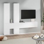 Fehér falra szerelhető szerelt fa tv-szekrény fotó