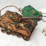 Linemar Japán távos tank retro lemez játék régiség fotó