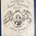 ERINNERUNG AN JOSEF STRAUSS - Walzer, Philipp Fahrbach, Capellmeister des Regiments 23. Pest 1871 fotó