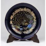 1N720 Aranyozott pávadíszes kobaltkék porcelán tányér SOGALUX JAPAN 12.5 cm fotó