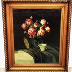 Murin Vilmos (1891-1952) Rózsás csendélet c olajfestménye 90x75cm EREDETI GARANCIÁVAL !!! fotó