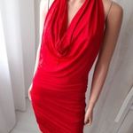 Piros egyedi szabású ruha S fotó
