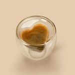 Termo pohár duplafalú üveg csésze kávéspohár - szív formával - 180 ml fotó