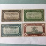 1898 - tól Hangya Vásárlási Visszatérítés 50, 100, 500, 1000 korona felülbélyegzett helyi szükségpénz fotó