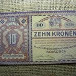 Somorja 10 korona 1916 , Hadifogolytábor , Szükségpénz fotó